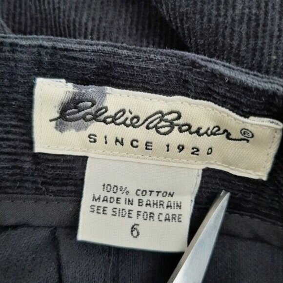 EDDIE BAUER Hi-rise Corduroy Straight Leg Pants Black Sz 6 - Picture 9 of 9